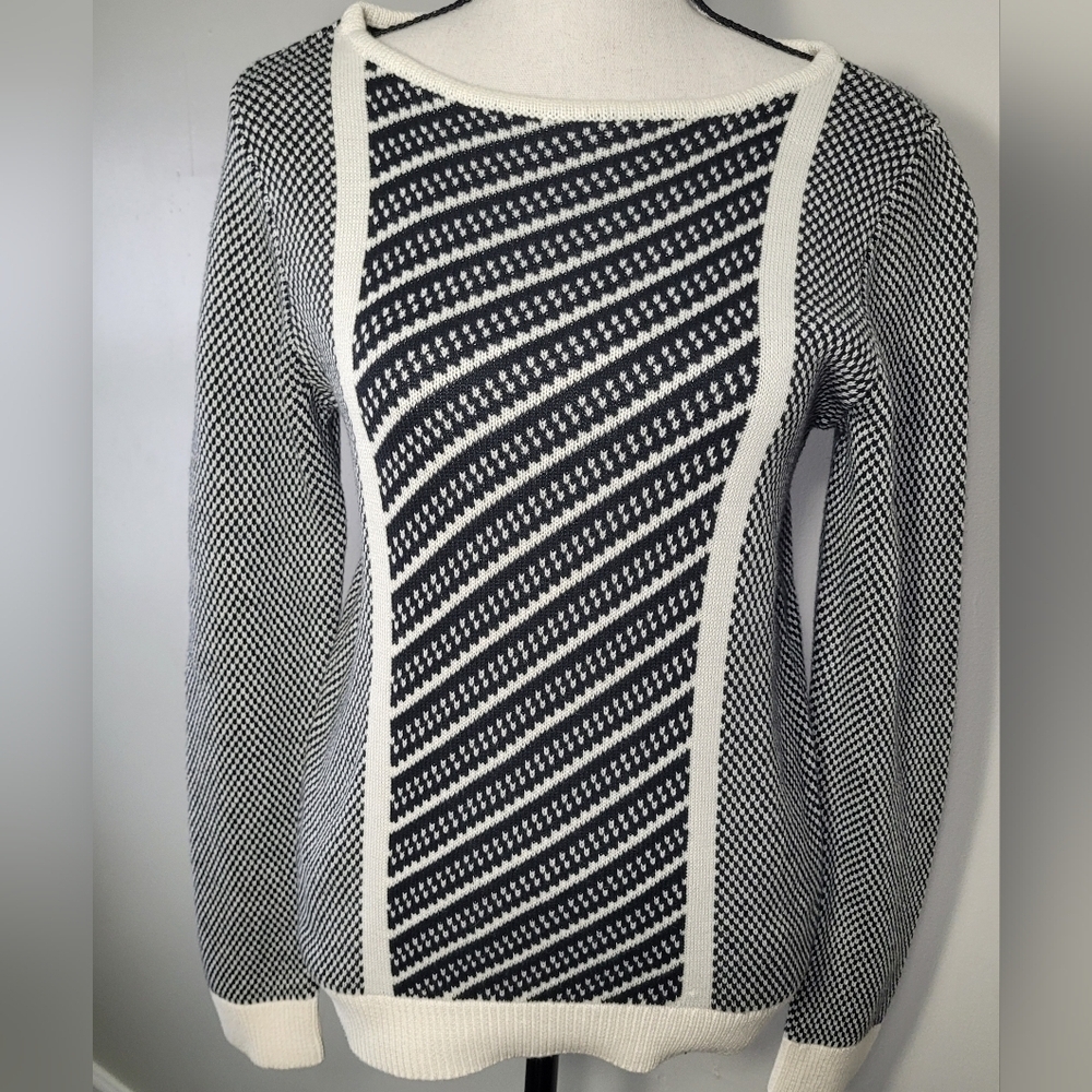 The Limited black & white striped sweater XS NWT